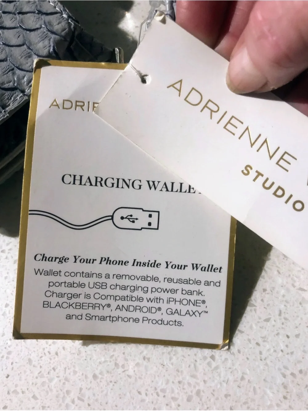 Adrienne Vittadini Light Gray Phone Crossbody Wallet with Card Slots